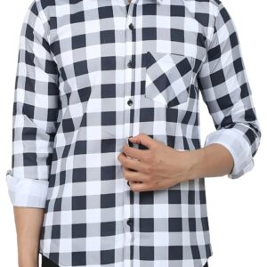 men casual checked shirt